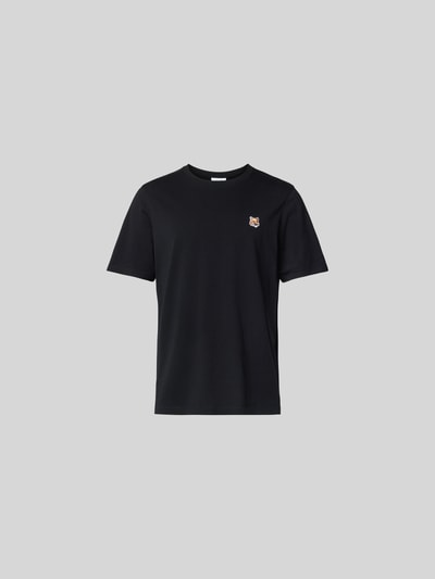 MAISON KITSUNE T-Shirt mit Label-Stitching Black 2