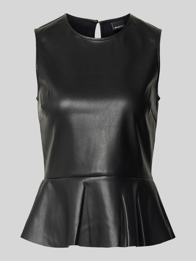 Gina Tricot Top z imitacji skóry z guzikiem z tyłu Czarny 2