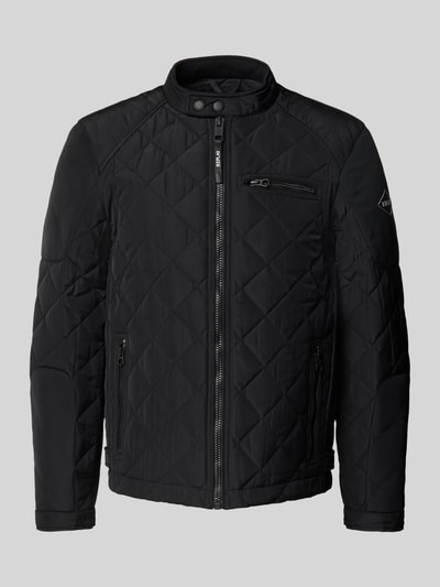 Replay Kurtka pikowana z kieszeniami zapinanymi na zamek błyskawiczny i detalem z logo Czarny 2