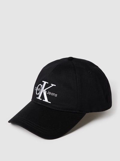 Calvin Klein Jeans Pet met labelstitching, model 'MONOGRAM CAP' Zwart - 1