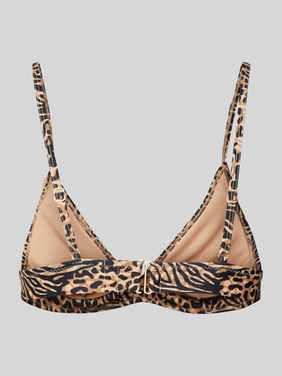 Shiwi Bikini-Oberteil mit Animal-Print Modell 'Beau' Camel 3