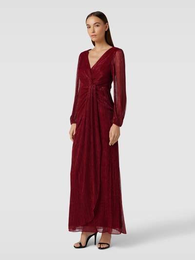 Adrianna Papell Abendkleid mit Effektgarn Metallic Rot 1