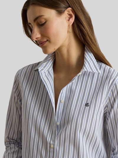 Lauren Ralph Lauren Relaxed Fit Langarmbluse aus Baumwoll-Mix Hellblau 3