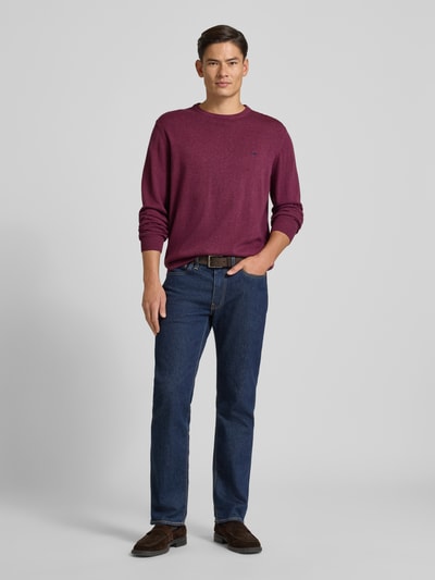 Fynch-Hatton Gebreide pullover met ronde hals Bordeaux - 1