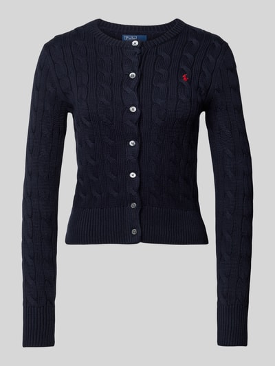 Polo Ralph Lauren Strickcardigan mit Zopfmuster Marine 2