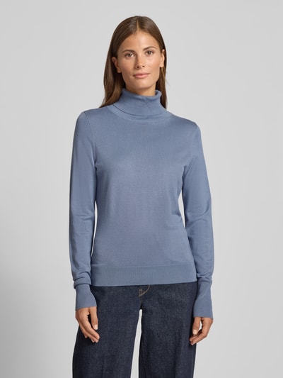 Jake*s Collection Regular Fit Rollkragenpullover in Strick-Optik Rauchblau 4
