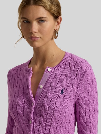 Polo Ralph Lauren Slim Fit Strickjacke aus reiner Baumwolle Pink 3