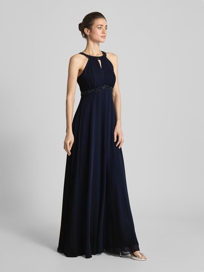 Jake*s Cocktail Abendkleid mit Schlüsselloch-Ausschnitt Marine Melange 1