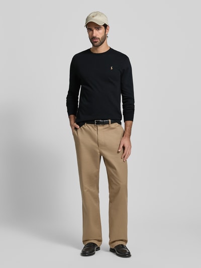 Polo Ralph Lauren Bluzka z długim rękawem z prążkowanymi wykończeniami Czarny 1