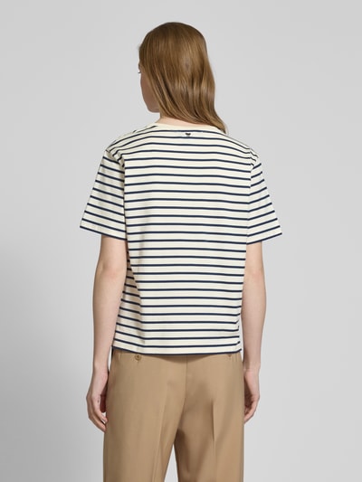 Weekend Max Mara T-shirt z wyhaftowanym logo model ‘OLGA’ Granatowy 5