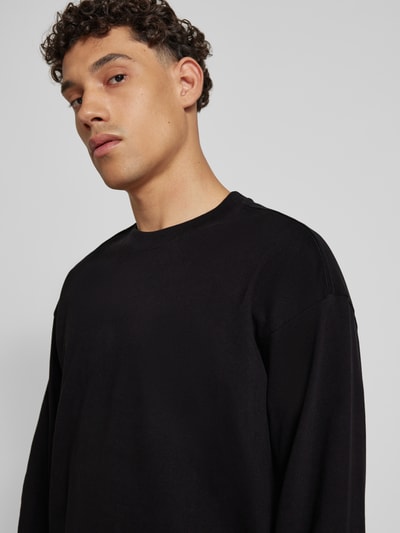 WEEKDAY Shirt met lange mouwen en geribde ronde hals Zwart - 3