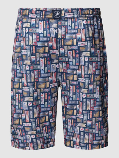 A Fish Named Fred Bermudas mit Allover-Muster Blau 3