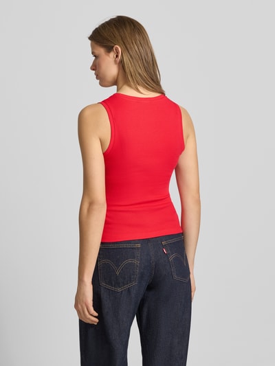 Tommy Jeans Top typu tank o kroju slim fit z mieszanki bawełny Czerwony 5