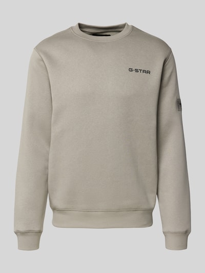 G-Star Raw Sweatshirt mit Label-Print Hellgrau 2