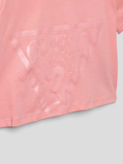 Guess T-shirt met labelprint Felroze - 2