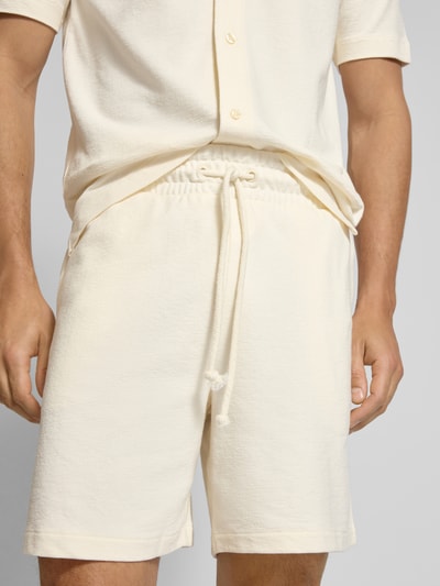 Gant Relaxed Fit Sweatshorts aus reiner Baumwolle mit Tunnelzug Offwhite 3