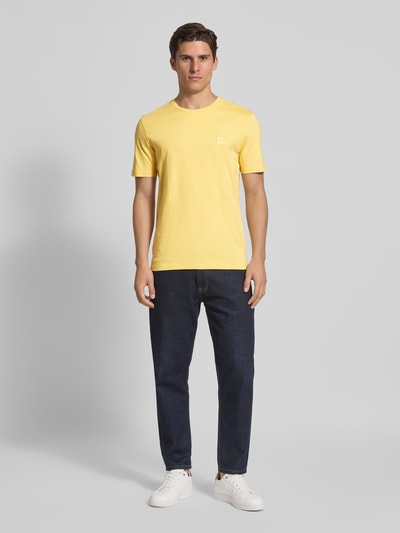 BOSS Orange Regular fit T-shirt van puur katoen, model 'TALES' Geel - 1