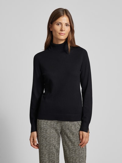 comma Rollkragenpullover aus Viskose-Mix mit gerippten Abschlüssen Black 4