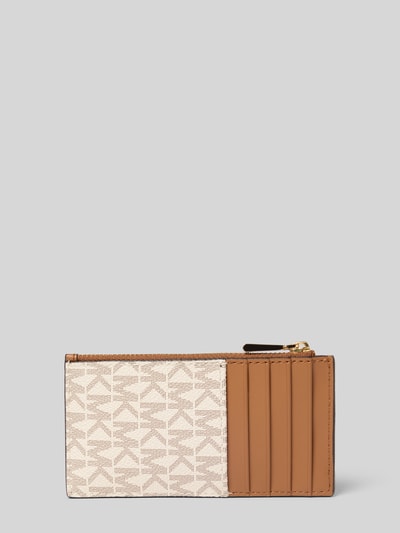 Productfoto, Portemonnee met logodetail Model 'Jet Set' van MICHAEL Michael Kors, All-over logoprint, hoofdvak met ritssluiting, steekvak