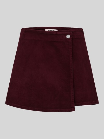 ONLY Regular Fit Short-Rock aus Baumwoll-Mix Modell 'ZEVA' Bordeaux 2