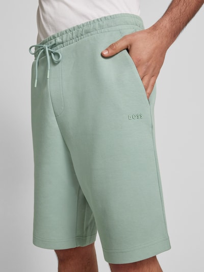 BOSS Green Regular Fit Sweatshorts mit elastischem Bund Modell 'Headlo' Mint 3