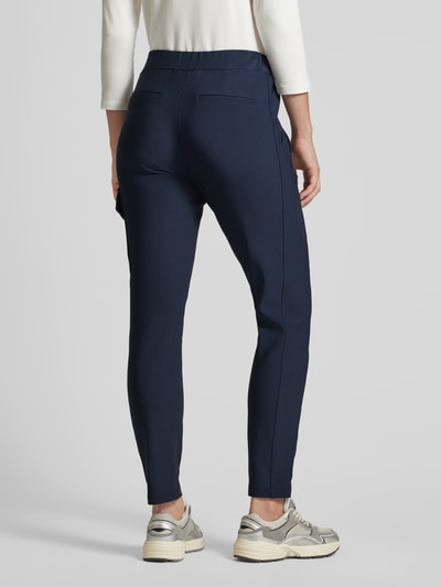 Monari Slim fit stoffen broek met cargozak Donkerblauw - 5