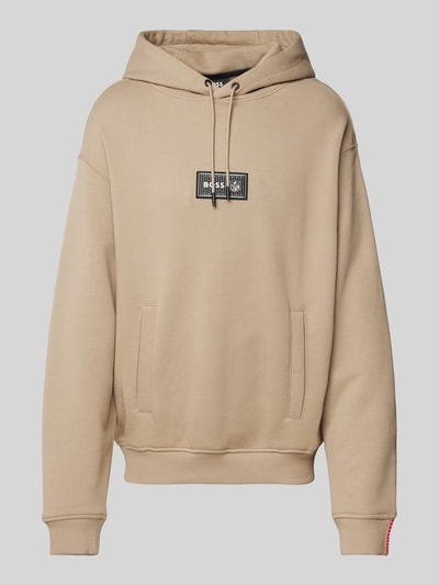 BOSS Orange Hoodie mit Label-Patch Modell 'Moss' Beige 1