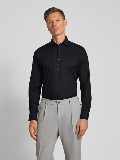 OLYMP Level Five Slim fit zakelijk overhemd met kentkraag Zwart - 4