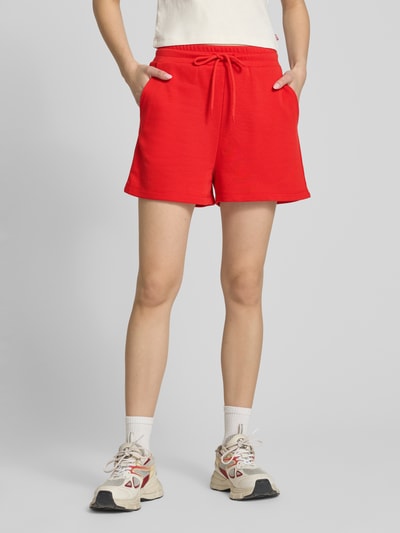 PIECES Regular Fit Sweatshorts aus Baumwoll-Mix Modell 'CHILLI' Rot 4