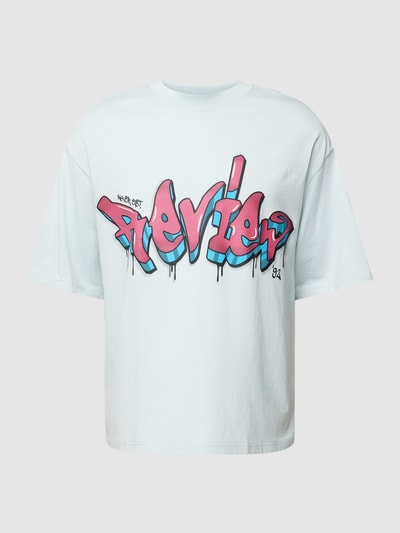 REVIEW oversized T-shirt mit Graffiti-Print Hellblau 2