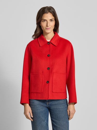 Marc O'Polo Regular fit wollen jack met opgestikte zakken Lichtrood - 4