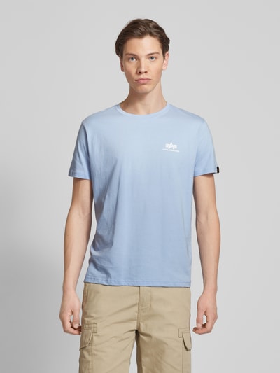 Alpha Industries T-Shirt mit Label-Print Modell 'BASIC' Hellblau 4