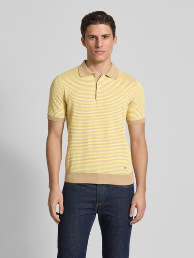 Manuel Ritz Poloshirt met korte knoopsluiting Lichtgeel - 4