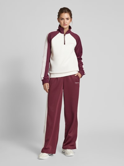 TheJoggConcept Sweatshirt mit Troyer-Kragen Modell 'SIMA' Bordeaux 1