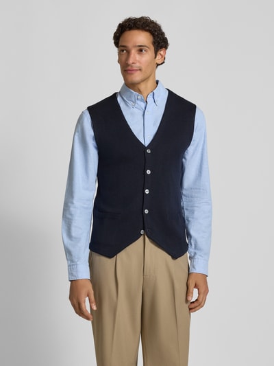 Christian Berg Men Slim Fit Weste aus Woll-Mix Marine 4