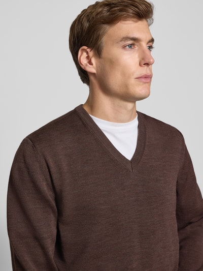 MAERZ Muenchen Gebreide pullover van merinowol Middenbruin - 3