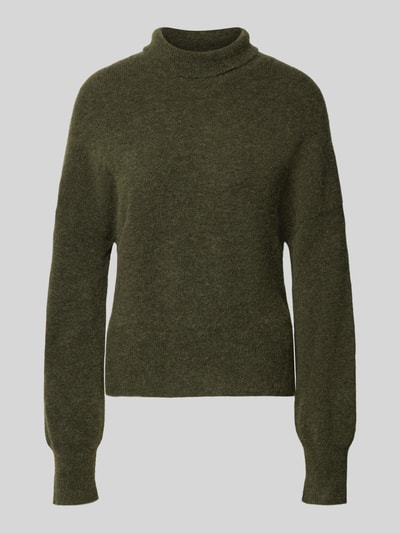 Produktfoto, Regular Fit Pullover aus woll-alpaka-mix Modell 'Nola' von Samsøe Samsøe, dames pullover, tricotlook, col, ruglengte maat S 55 cm, mouwlengte 51 cm
