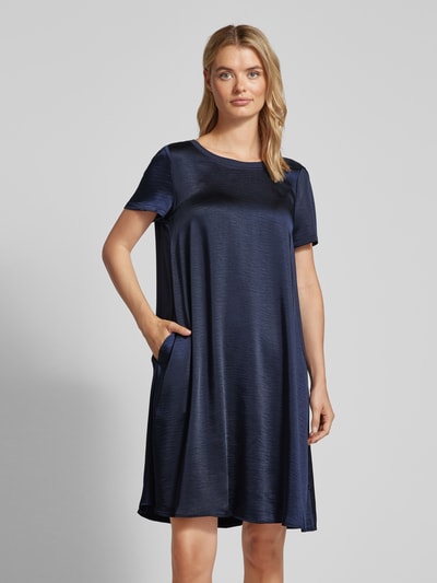 ROBE LÉGÈRE Knielange jurk met geribde ronde hals Marineblauw - 4