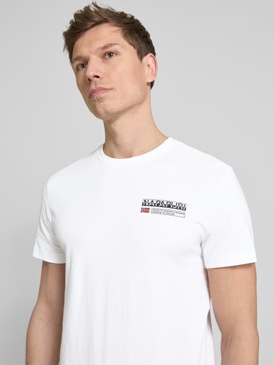 Napapijri T-Shirt mit Label-Print Modell 'KASBA' Weiss 3