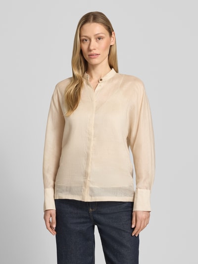 Max Mara Studio Bluzka z długim rękawem o kroju loose fit z czystego ramii model 'BALDI' Beżowy 4