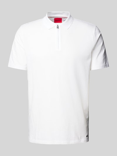 HUGO Regular fit poloshirt met labeldetail, model 'Dekok' Wit - 2