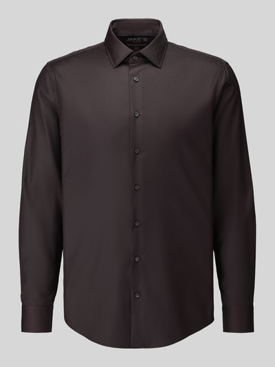 Jake*s Slim Fit Businesshemd mit Kentkragen Schoko 2
