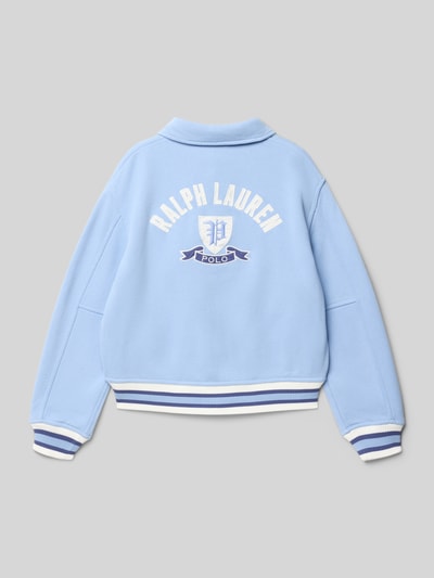 Polo Ralph Lauren Teens Collegejack met platte kraag en labelstitching Lichtblauw - 3