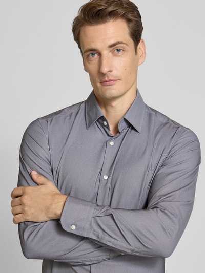 BOSS Slim Fit Businesshemd mit Kentkragen Modell 'HANK' Mittelgrau 3