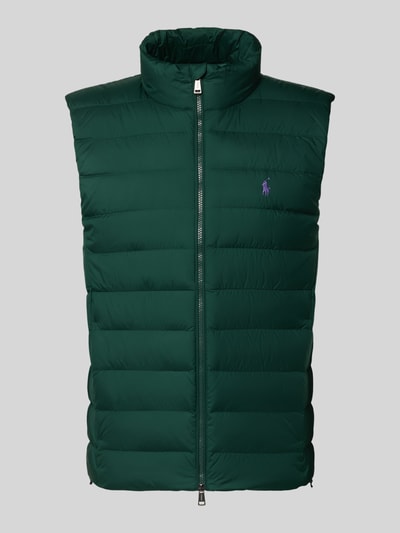Produktfoto, Regular Fit Weste mit Logo-Stitching von Polo Ralph Lauren, dunkelgrüne Steppoptik, glatte Struktur, Herren Weste