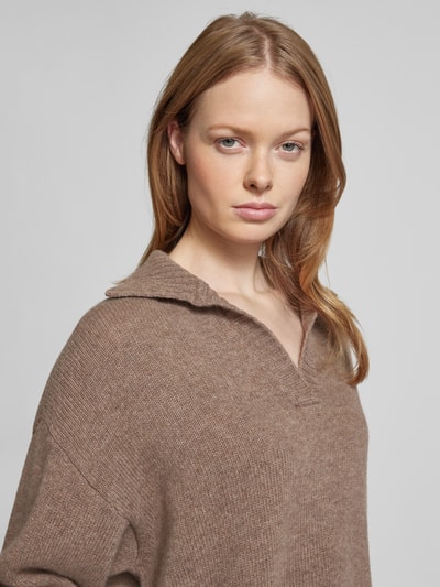 Weekend Max Mara Oversized gebreide pullover met ribboorden, model 'AGRE' Lichtbruin - 3