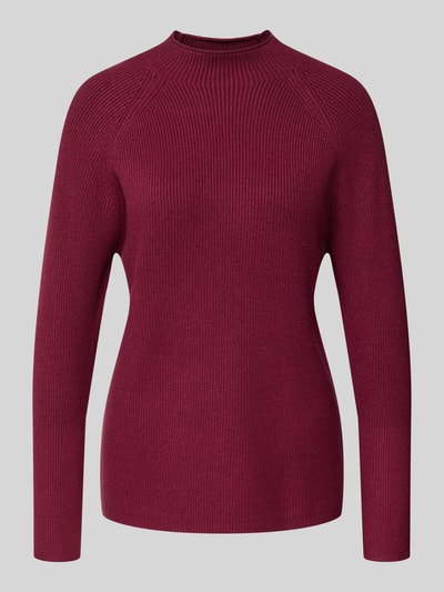 Soyaconcept Gebreide pullover met ribboorden, model 'KANITA' Bordeaux gemêleerd - 2