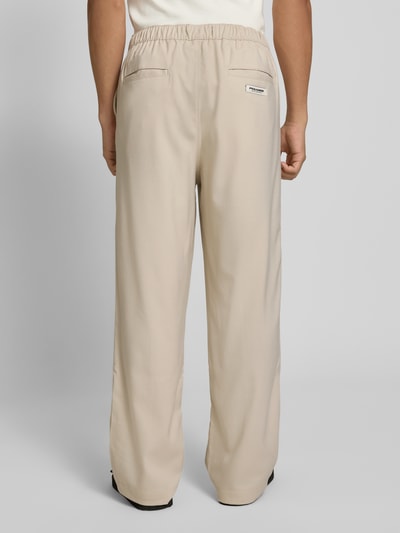 Pegador Wide leg stoffen broek met vaste persplooien, model 'Belds' Offwhite - 5