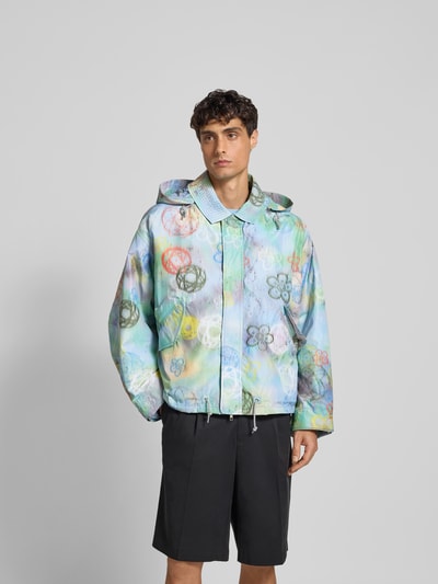 Kenzo Jacke mit Kapuze und Umlegekragen Hellblau 4