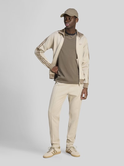 adidas Originals Slim Fit Sweatjacke aus Baumwoll-Mix mit Stehkragen Sand 1